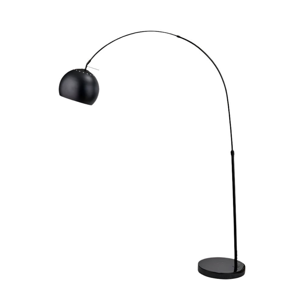 Feliciani Matt Black Metal and Black Marble Floor Lamp
